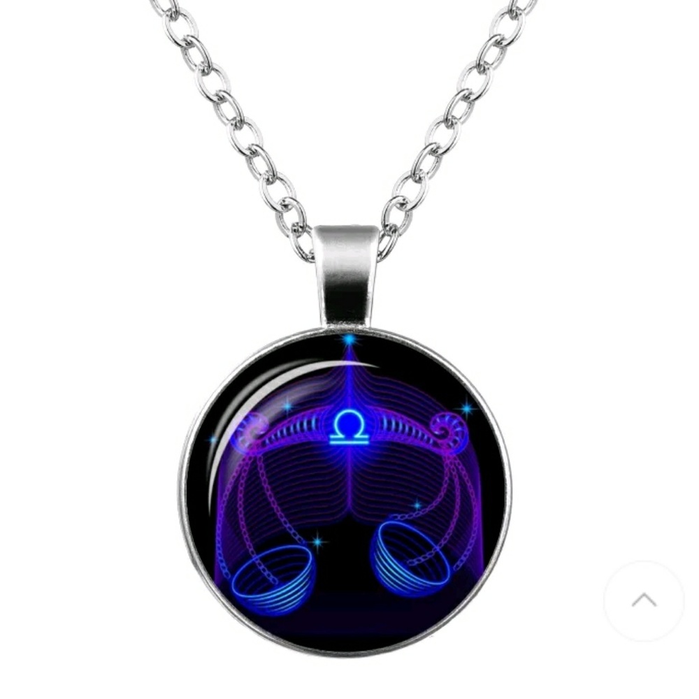 Blacklight-Reactive Libra Cabochon Necklace
